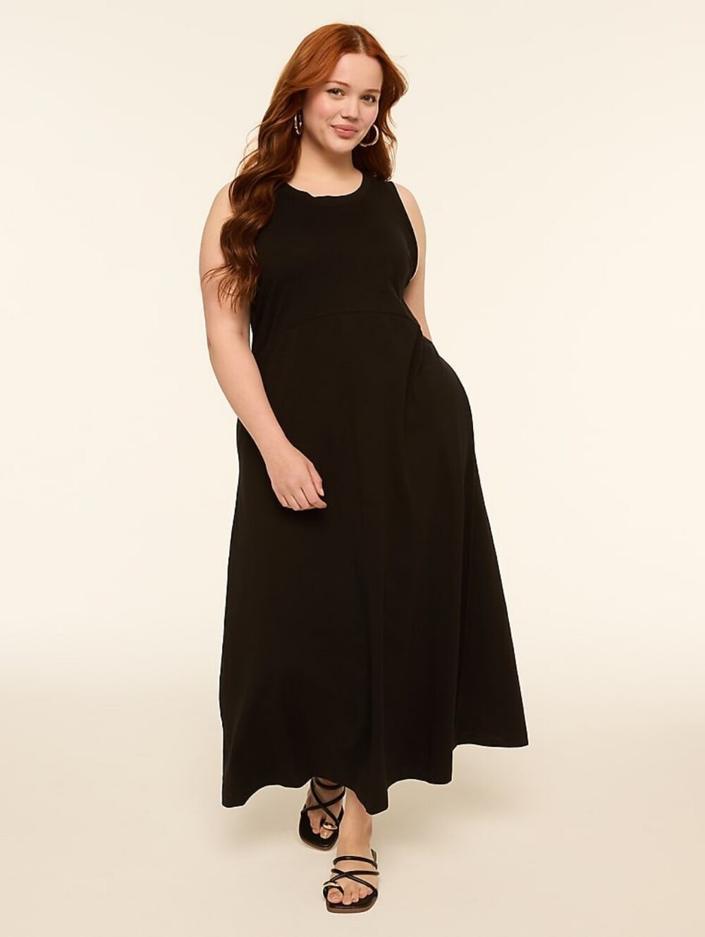 Lane Bryant Black Sleeveless Swing Maxi Dress Women's Plus Size 18/20 Nwt